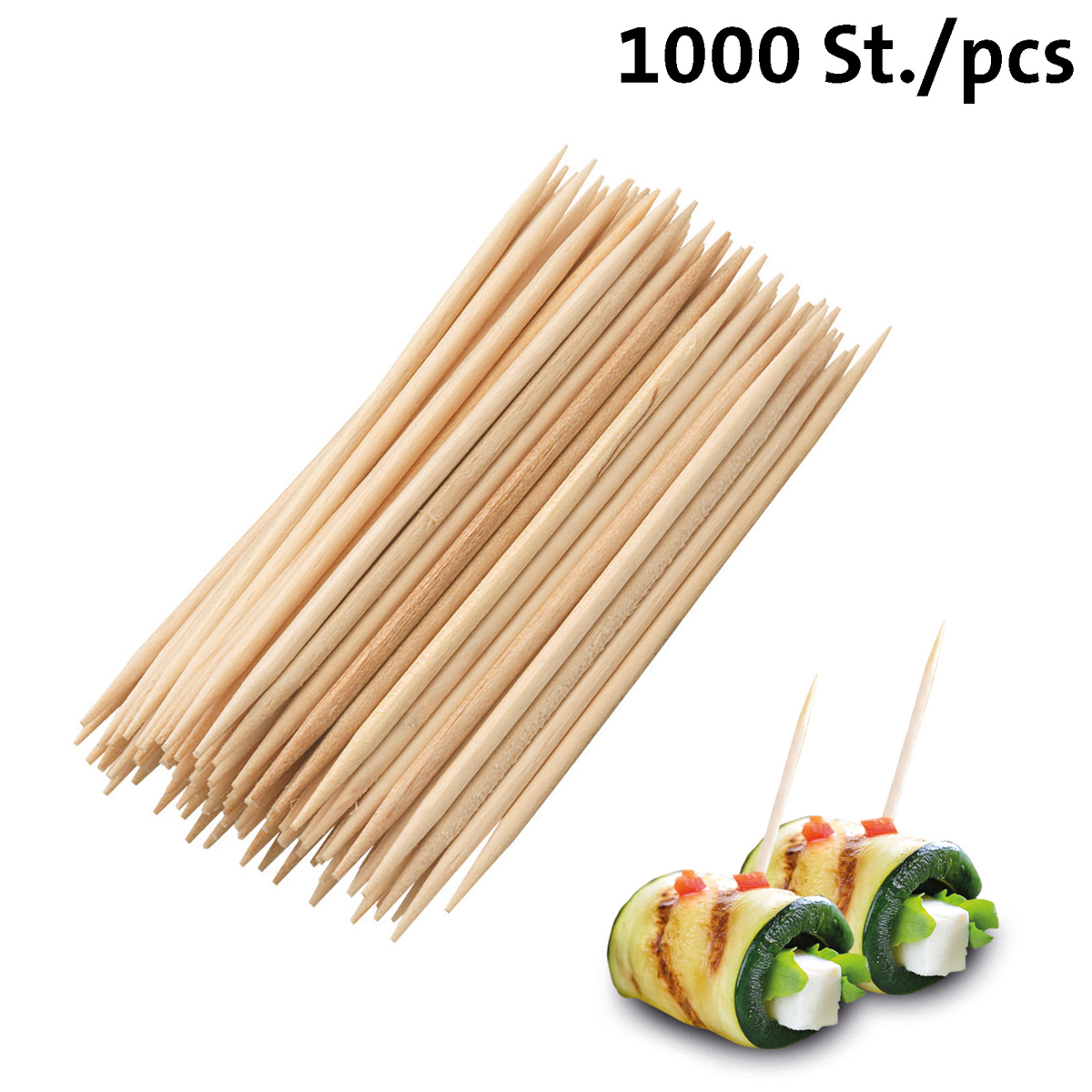 1000 Zahnstocher/Spießchen »Woody«, 65 mm