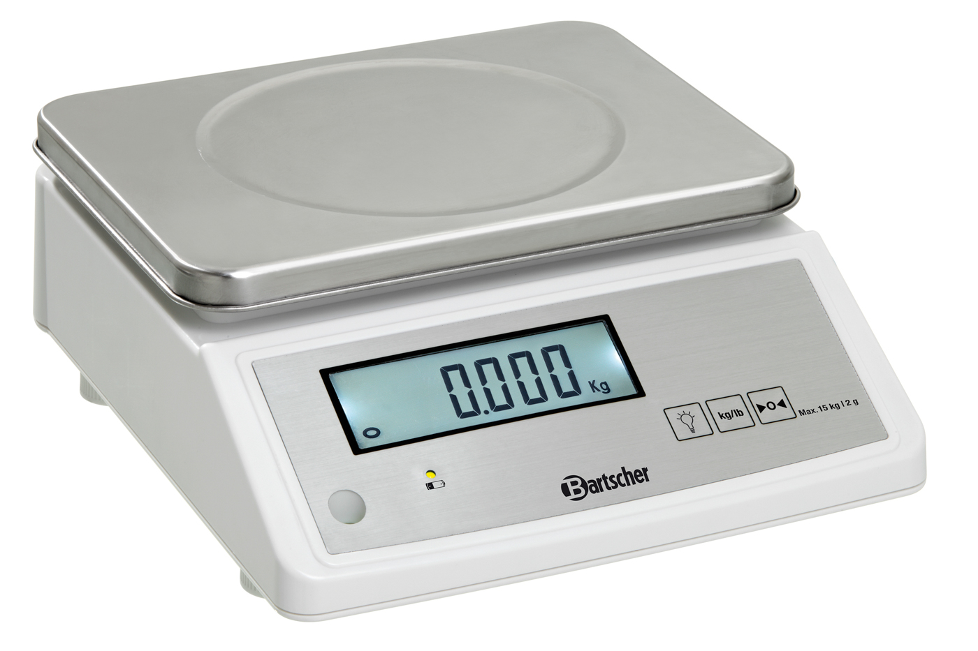 Bartscher Küchenwaage, 15kg, 2g | Spannung: 230 V| Maße: 28 x 33 x 12,5 cm. Gewicht: 2,8 kg