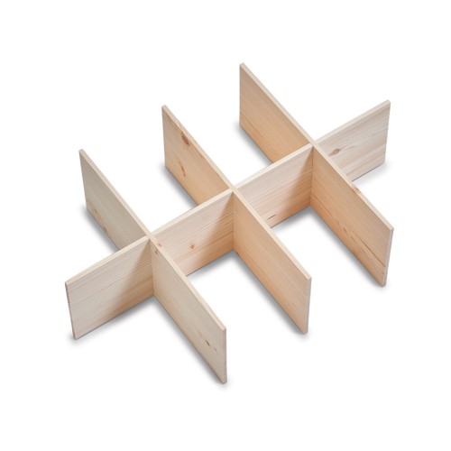 Zeller Fächer-Einteilung f. 13144, 8 Fächer, Kiefer 57x37x15 cm