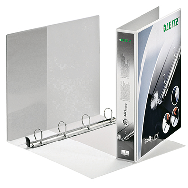 Leitz Präsentationsringbuch SoftClick 52mm DIN A4 4 Ringe, D-Mechanik Graupappe weiß