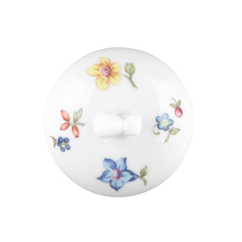 Seltmann Deckel zur Zuckerdose 0,22 l, rund mit Relief, Form: Sonate, weiss4032 Nostalgie, hohe Kantenschlagfestigkeit, Made in Germany