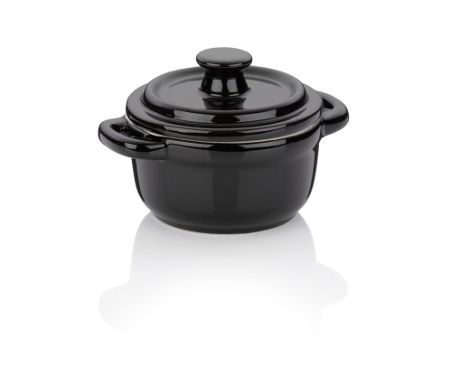 Servier-und Auflaufform Malin Keramik schwarz mit Deckel 8,0 cm 10,0 cm von Kela