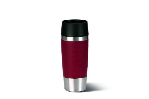 EMSA TRAVEL MUG Isolierbecher, Edelstahl, Manschette, Rot, 0,36 L