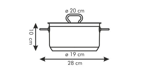 Kasserolle HOME PROFI mit Deckel ø 20 cm, 3,0 l