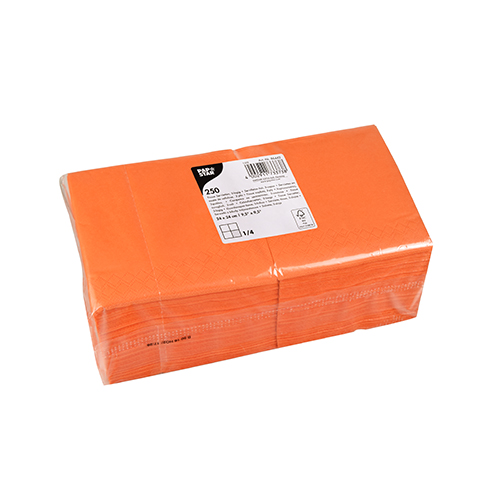 PAPSTAR 250 Servietten, 3-lagig 1/4-Falz 24 cm x 24 cm nektarine