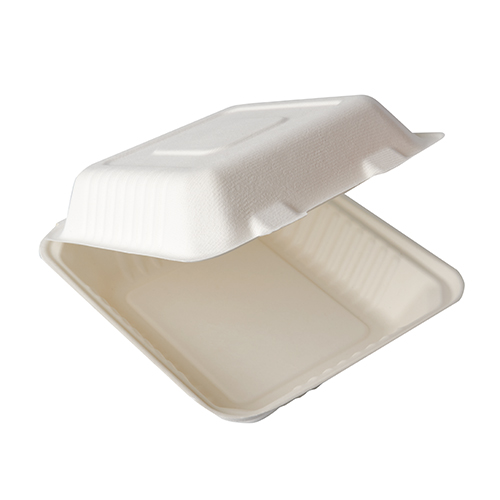 PAPSTAR 25 Menüboxen, Zuckerrohr "pure" ungeteilt 7,7 cm x 20 cm x 22 cm weiss