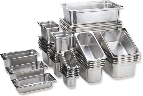 GN 2/1 Behälter 53 x 65 cm, Tiefe: 20 mm Edelstahl, 5 Liter spülmaschinengeeignet stapelbar