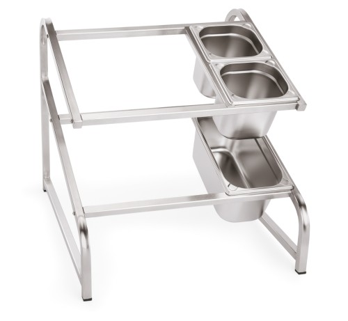GN Buffetgestell. Chromnickelstahl. zweireihig, mit rutschhemmenden Füßen, passend für 6