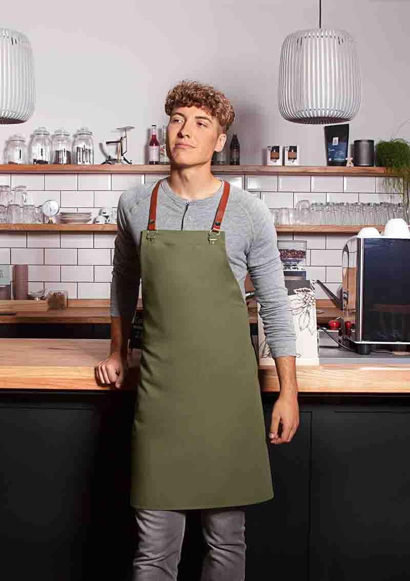 Latzschürze Green-Generation , aus nachhaltigem Material , Recyceltes Polyester , GR. Stck , Farbe: moosgrün , von Karlowsky