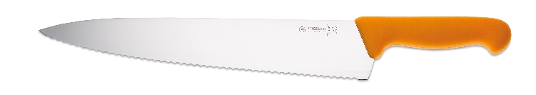 Giesser Küchenmesser Wellenschliff gelber Griff Klingenlänge 31 cm Messerklinge: Chrom-Molybdän-Stahl