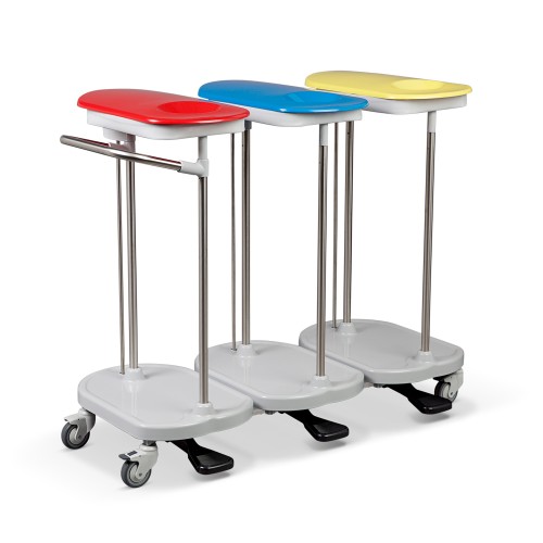 ETHERNASOLID® MULTICART Abfallsammler 3-fach, fahrbar, koppelbar