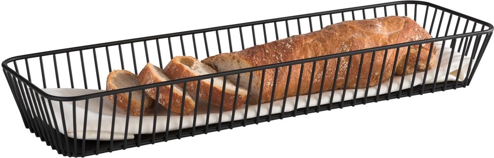 GN 2/4 Korb -URBAN- 53 x 16,2 cm, H: 7,5 cm Metall, schwarz mit Antirutsch-Füßchen spülmaschinengeeignet stapelbar Farbe: