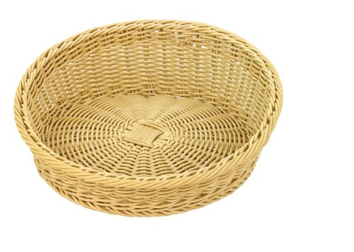 Saleen Korbschale rund, asymetrisch, Farbe: hellbeige, Maße: 37/31 x 12/6 cm, spülmaschinengeeignet, lebensmittelecht.