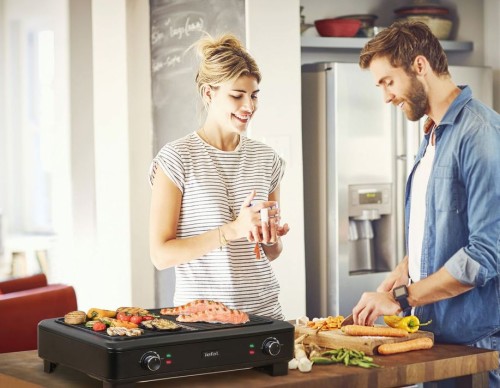 Tefal elektrischer BBQ Tischgrill Smoke Less für innen, wenig Rauch und Geruchsbildung, leichte Reinigung, 2000 W