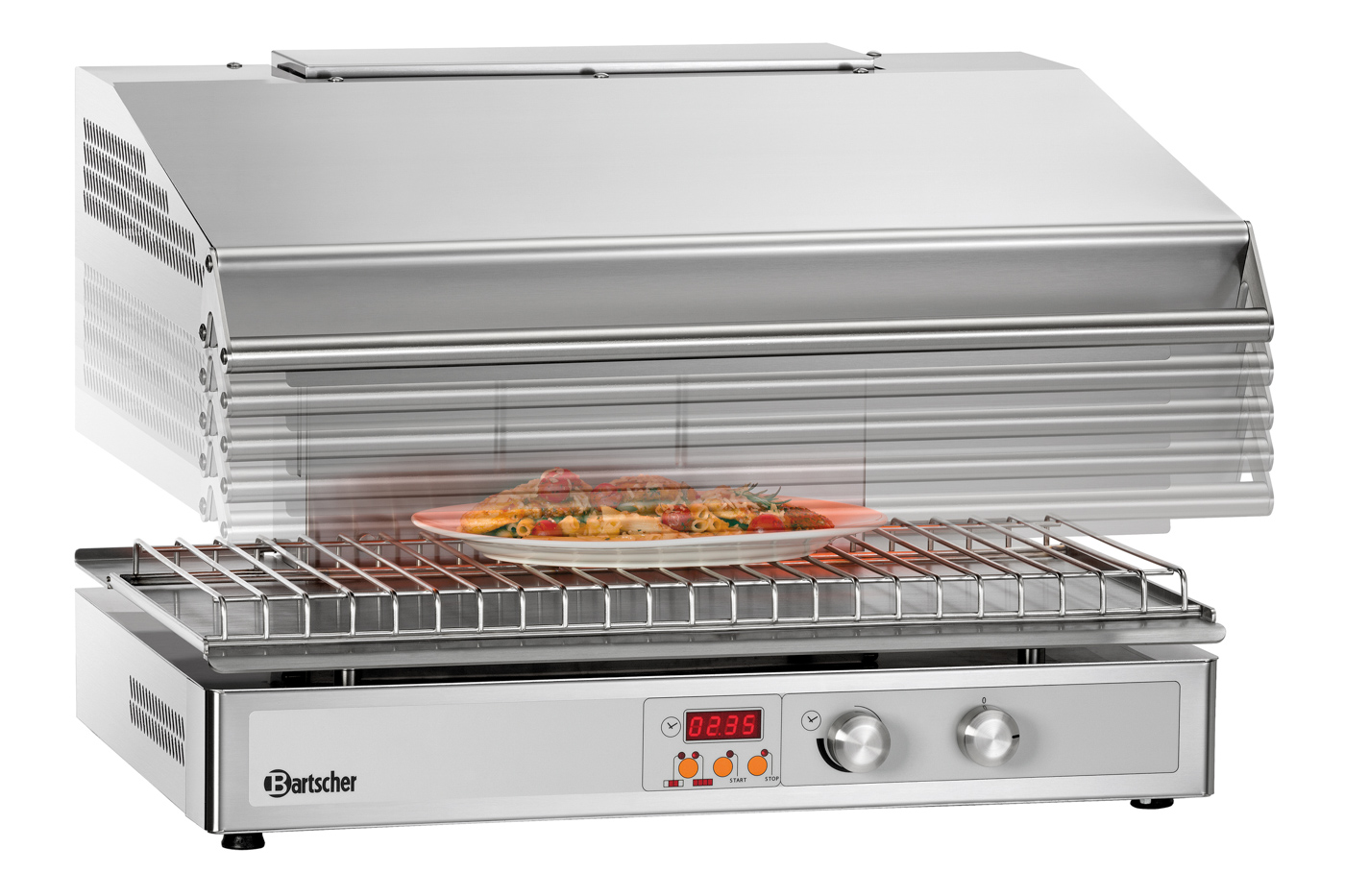 Bartscher Hi-Light-Lift-Salamander 700-2Z |Fettauffangbehälter: Ja | Maße: 74,5 x 59 x 51,5cm. Gewicht: 70,6 kg