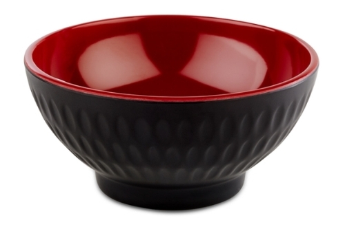 Schale -ASIA PLUS- Ø 9,5 cm, H: 4,5 cm Melamin innen: rot, glänzend außen: schwarz, matt 0,13 Liter spülmaschinengeeignet