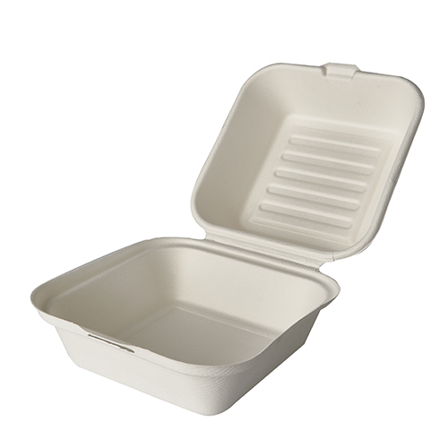 PAPSTAR 25 Hamburger-Boxen, Zuckerrohr pure 8 cm x 14,4 cm x 15 cm weiss