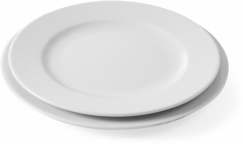 HENDI Teller flach - 300 mm, Serie Delta. Hotelporzellan, weiß