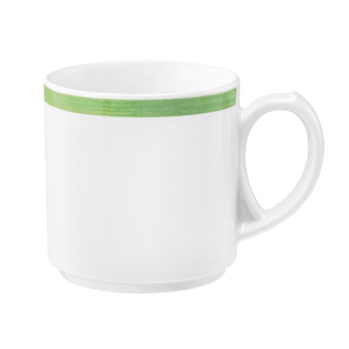 Seltmann Becher mit Henkel 0,28 l, rund, Form: Community, Dekor: 57394 Pinselband 7, hohe Kantenschlagfestigkeit, Made in Germany