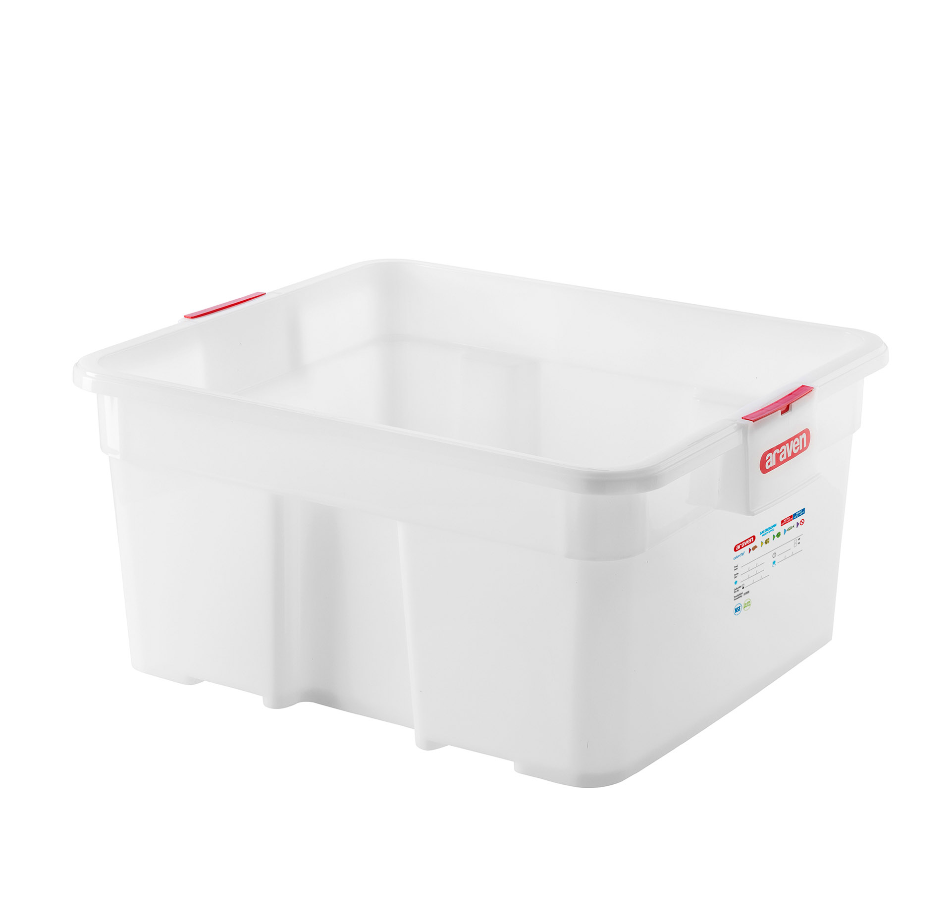 ARAVEN GN 2/1 Lebensmittelbehälter aus HDPE Kunststoff, 300mm Höhe und 70 Liter Fassungsvermögen