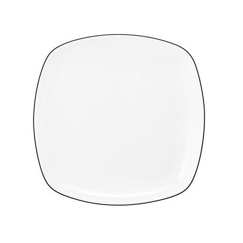Seltmann Brotteller eckig 17,5 cm, eckig, Form: Lido, Dekor: 10826 Black Line, hohe Kantenschlagfestigkeit, Made in Germany