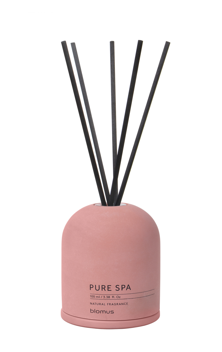 Raumduft Set -FRAGA- Wtihered Rose, Duft: Sea Salt & Sage, Ø 9 cm. Material: Beton, Glas farbig, Kunststoff. Von Blomus.