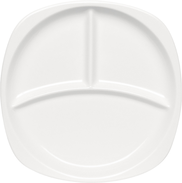 Bauscher Teller aus der Kollektion quadro, flach, eckig, 3-teilig, 23 cm, aus Porzellan