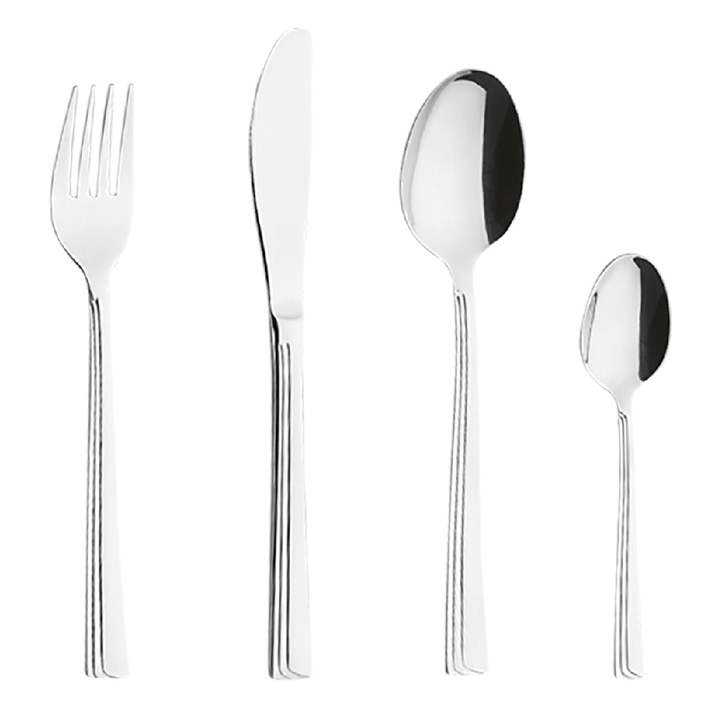 24-teiliges Besteck SABINE aus Edelstahl 18/0, poliert. Messer aus Klingenstahl.