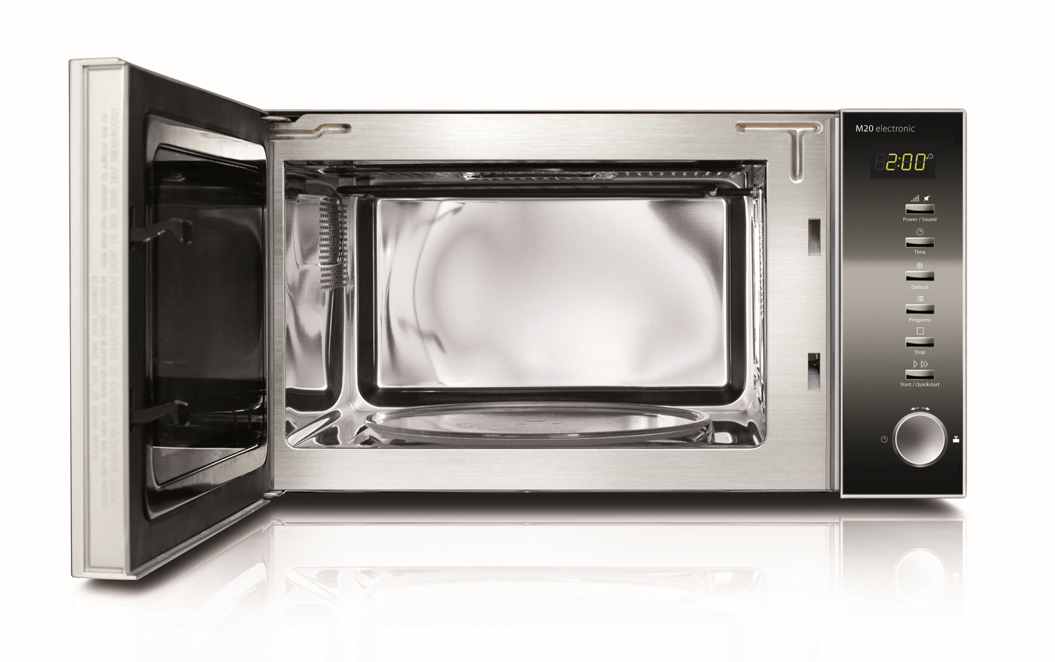 Caso Mikrowelle M20 electronic, Farbe: silber, 20 Liter Garraum, 800 Watt, Maße: 455 x 255 x 400mm