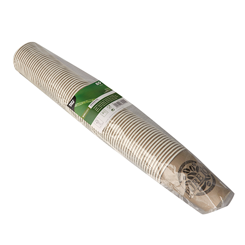 80 Trinkbecher, Pappe 0,18 l Ø 7 cm · 9,2 cm taupe "Pure Joy" von PAPSTAR