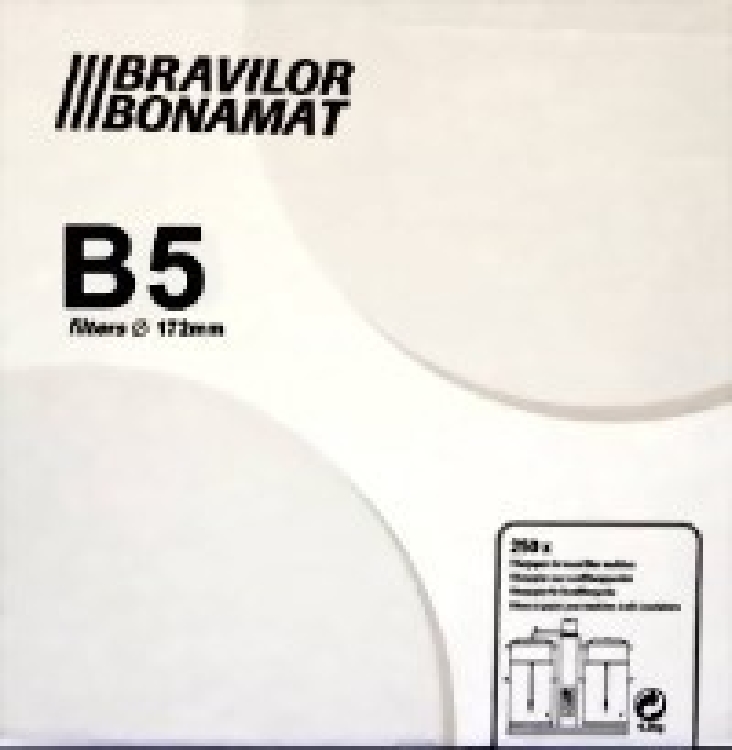 BONAMAT Rundfilterpapier/Flachfilterpapier B5, Durchmesser 172 mm, Inhalt: 250 Stück