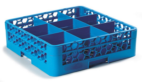 Carlisle RACK 9 COMPT GLASS +3 CARLBLUE
