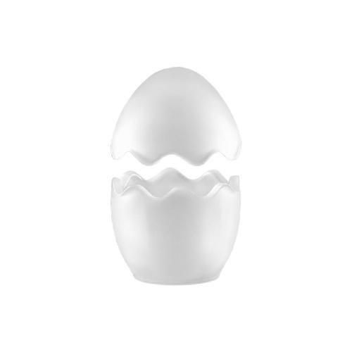 Glasminiatur, 2tlg. Glas, satiniert, gewellter Rand