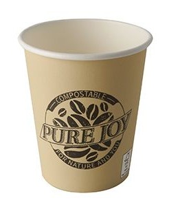 50 Trinkbecher, Pappe 0,2 l Ø 8 cm · 9,2 cm creme "Pure Joy" von PAPSTAR