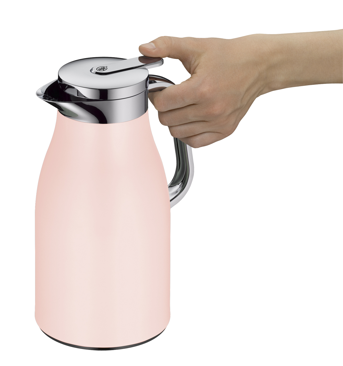 Isolierkanne Skyline pastel rose mat 1,0 l; by pearl creative Christian Rummel & Tim Storti; hochwertiger Edelstahl mit Hartglaseinsatz