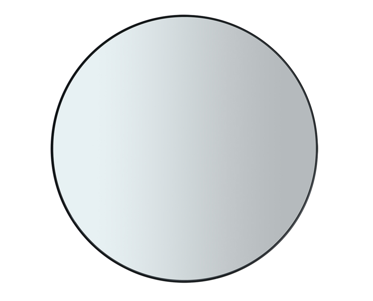 Wandspiegel -RIM- Black Ø 80cm. Material: Stahl pulverbschichtet, farbiges Glas. Von Blomus.