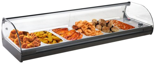 NEUMÄRKER Warmhaltevitrine Cristal 6 6x GN 1/3 - 40 mm tief 1190x395x270 mm