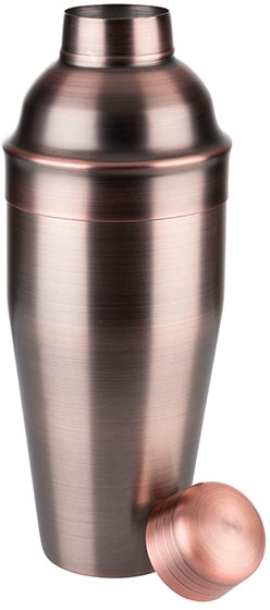Shaker -CLASSIC- Ø 9 cm, H: 23 cm, 0,7 Liter Edelstahl, Antik-Kupfer-Look nicht spülmaschinengeeignet Farbe: Kupfer stapelbar