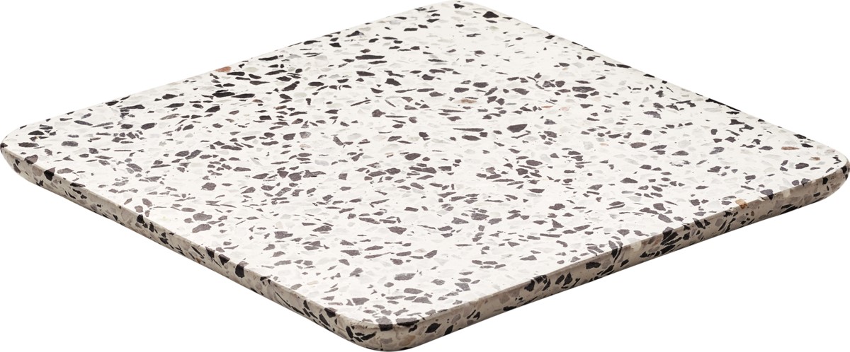 Schönwald Terrazzoplatte, eckig, dunkel, Maß: 18 x 18 cm, Serie: Playground - Terrazzo