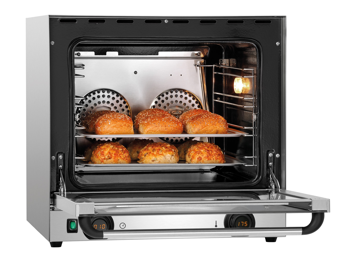 Bartscher Heißluftofen AT90-MDI |Lüftergeschwindigkeit: 1 Stufe | Maße: 59,5 x61,5 x 58,0 cm. Gewicht: 38,4 kg