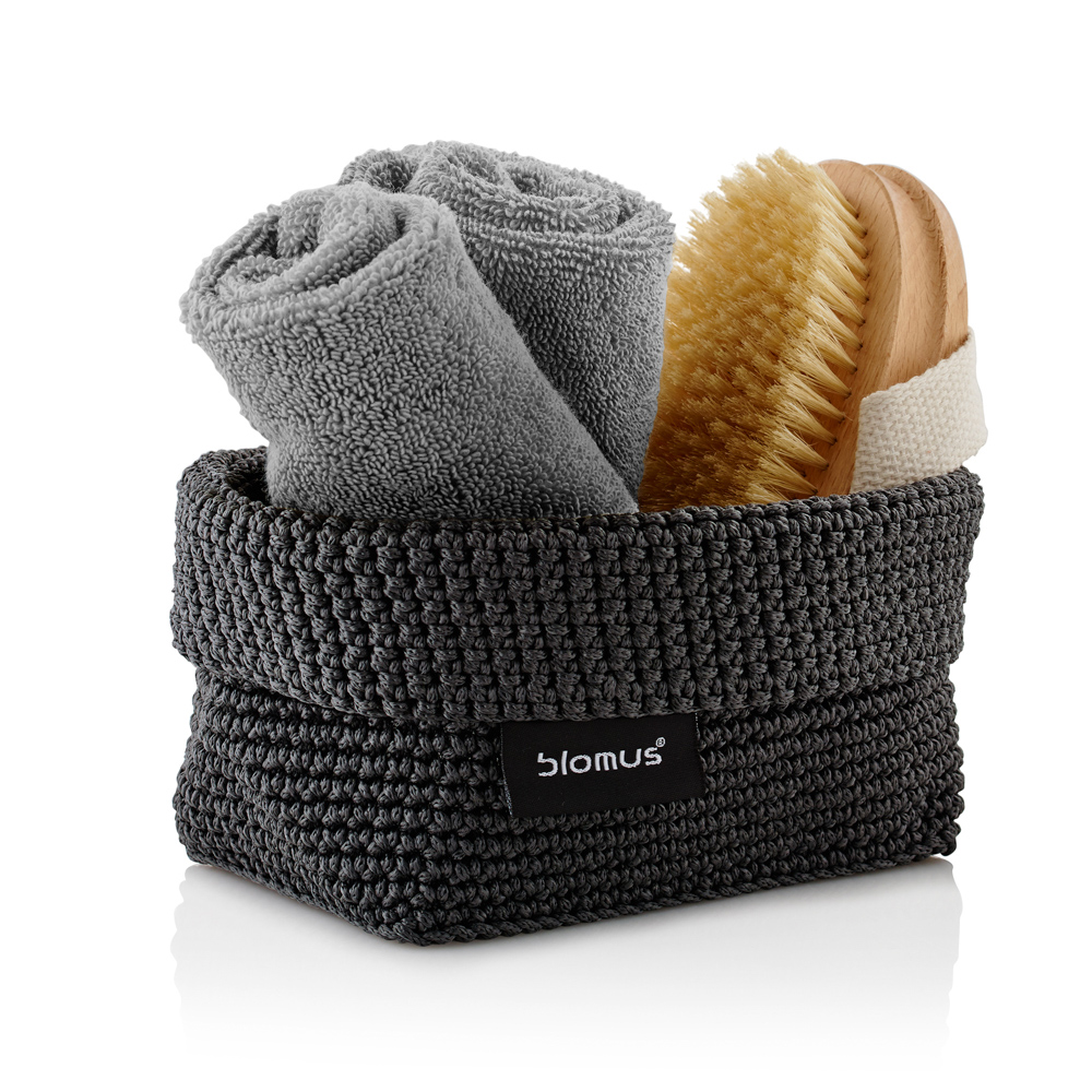 Häkelkorb -TELA- Anthrazit - Size M. Material: Kunstfaser. Von Blomus.