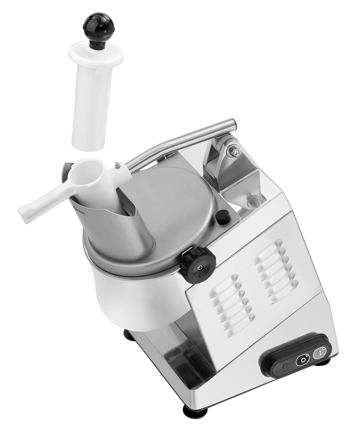 Bartscher Gemüseschneider GMS601 | Inklusive: 1Auffangbehälter (1/3 GN, 175 mm tief) ,1 Stopfer| Maße: 29 x 53 x 51,5 cm. Gewicht: 18,3 kg