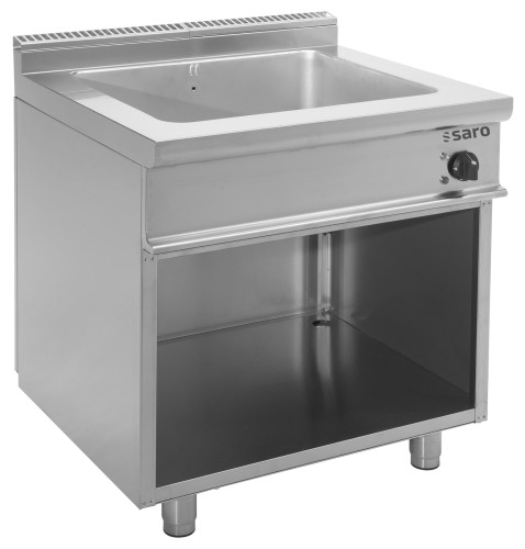 SARO Bain Marie mit offenem Unterbau Modell 7/BME2BA Made in Europe - Material: Edelstahl - Für 2/1 GN oder 2 x 1/1 GN, Tiefe 150 mm,