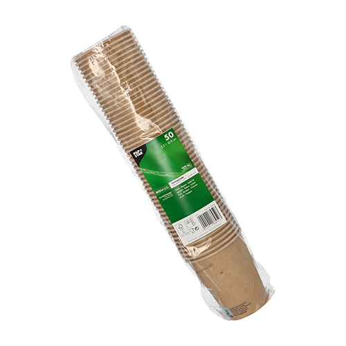 50 Trinkbecher, Pappe 0,2 l Ø 8 cm · 9,2 cm braun von PAPSTAR