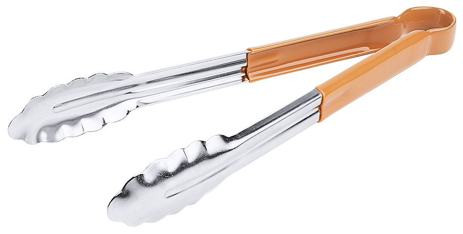 Küchenzange 30 HACCP aus Edelstahl in der Farbe braun Länge: 30 cm