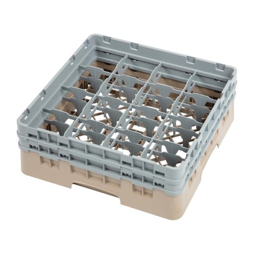 Cambro Gläserspülkorb beige mit 16 Fächern max Glashöhe 13,3cm. Dieser Gläserspülkorb bietet optimalen Schutz für Ihre