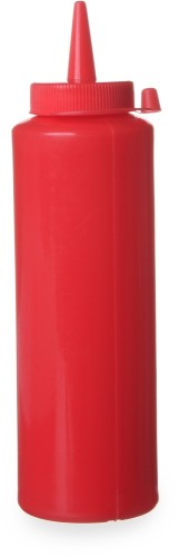 HENDI Spenderflasche für Saucen - Farbe: rot - 0,70 Liter Ø70x240 mm