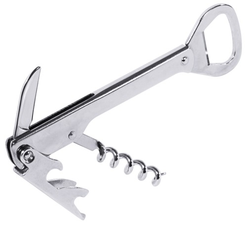 Kellnerkorkenzieher aus Edelstahl 18/0, hochglänzend, mit Messer, Korkenzieher und Kapselhebern Länge: 13 cm