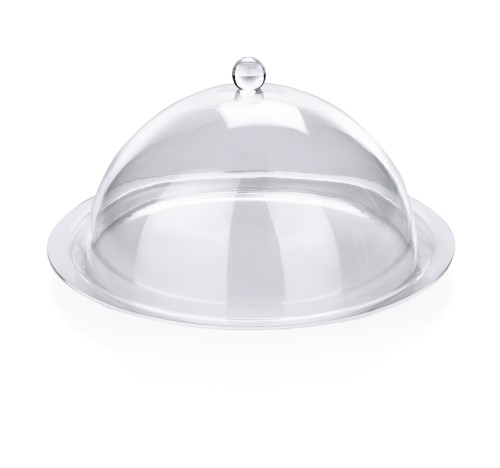 Tablett mit Frischhaltehaube. Acryl. mit Tablett.