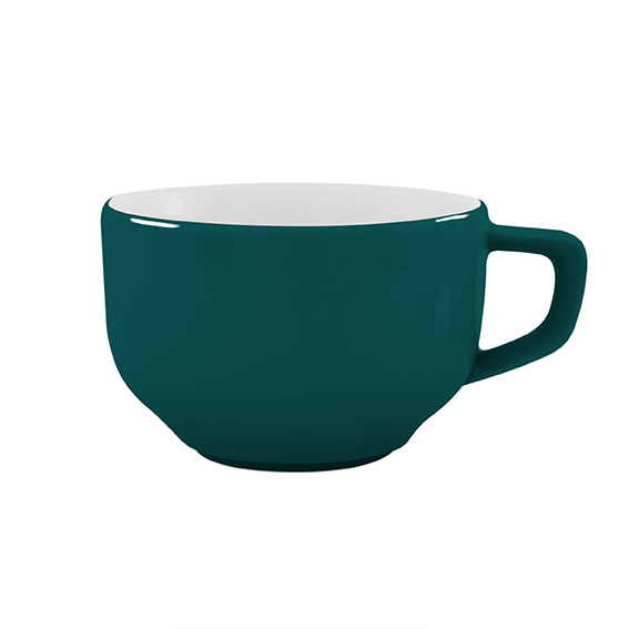 Obertasse 0,26 l - Form: Baristar - Dekor 79933, türkisgrün - aus Porzellan. Hersteller:, Eschenbach. "Made in Germany".